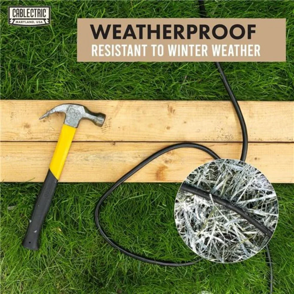 3 Pack Weatherproof Black Extension Cord 15 ft, 16/3 SJTW 15 Foot Outdoor